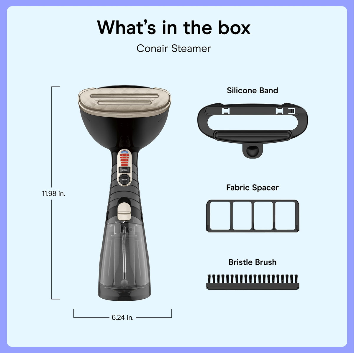 Conair Handheld Garment Steamer for Clothes, Turbo ExtremeSteam 1875W Fabric Steamer, Portable
