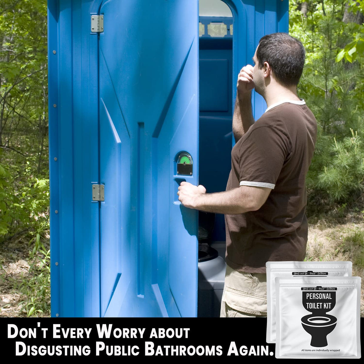 Personal Toilet Kit To Go – 10 Pack | Disposable Public Restroom Kit | Individually Wrapped for