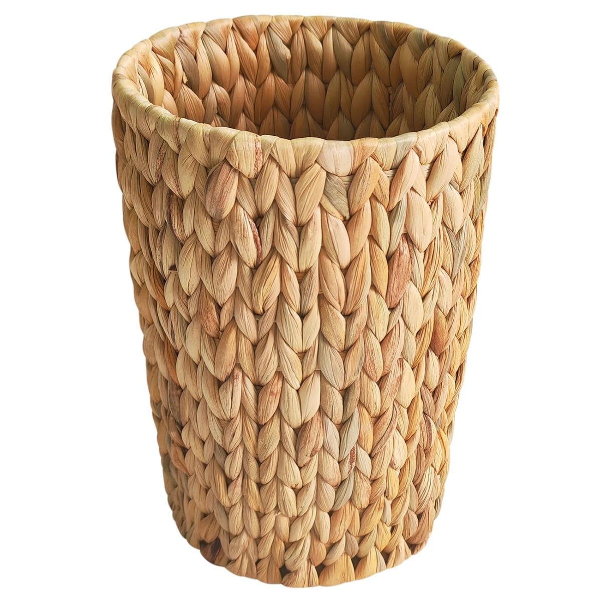 Wicker Trash Can,Small Bathroom Trash Can,Water Hyacinth Wicker Waste Basket for Bathroom,Boho