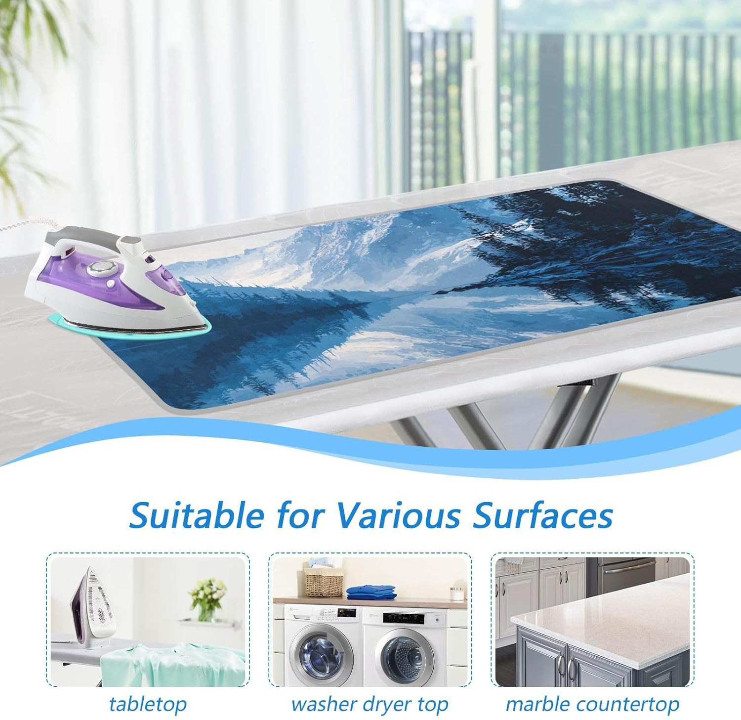 Ironing Mat Portable Ironing Pad Ironing Blanket for Table Top Heat Resistance Double-Side Using