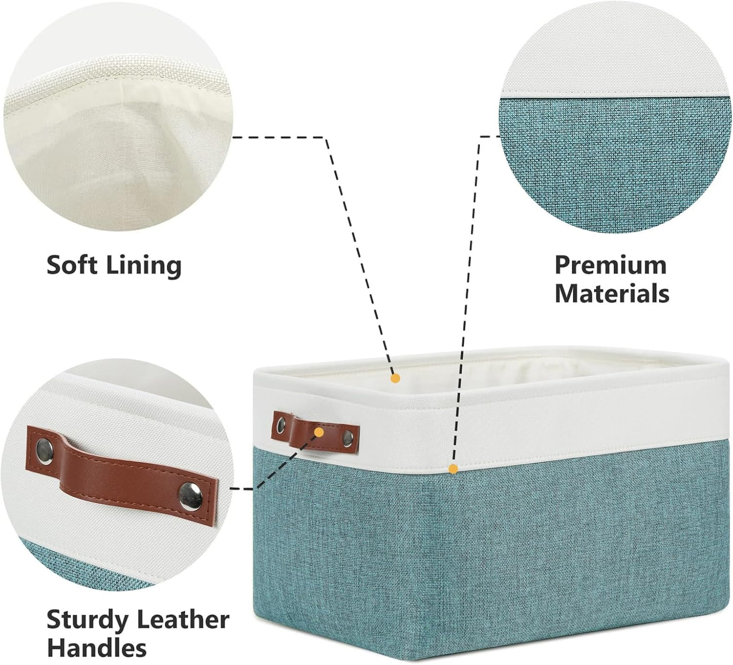 DULLEMELO Storage Baskets for Shelves, Fabric Collapsible Rectangular Storage Bins for Shelves