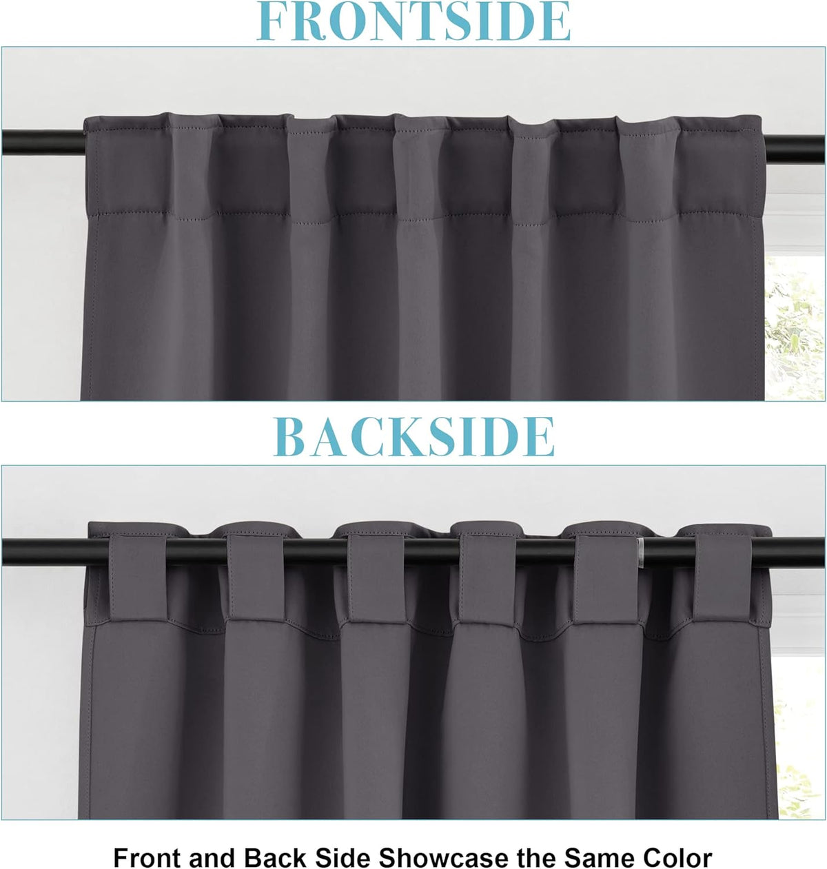 RYB HOME Kitchen Window Curtains - Blackout Privacy Half Window Curtains for Bedroom Bathroom