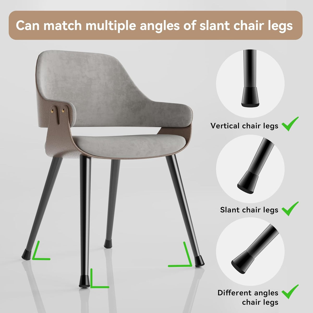 24PCS Extra Small Chair Leg Floor Protectors for Hardwood Floors, Furniture Sliders for Chair Legs