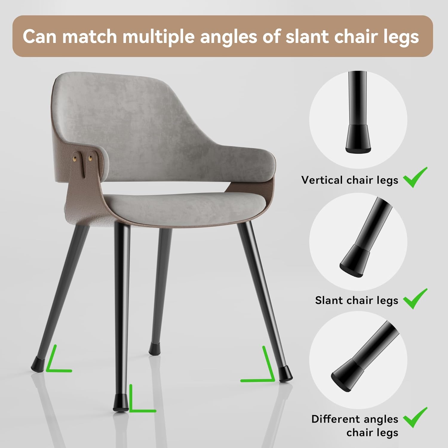 24PCS Extra Small Chair Leg Floor Protectors for Hardwood Floors, Furniture Sliders for Chair Legs