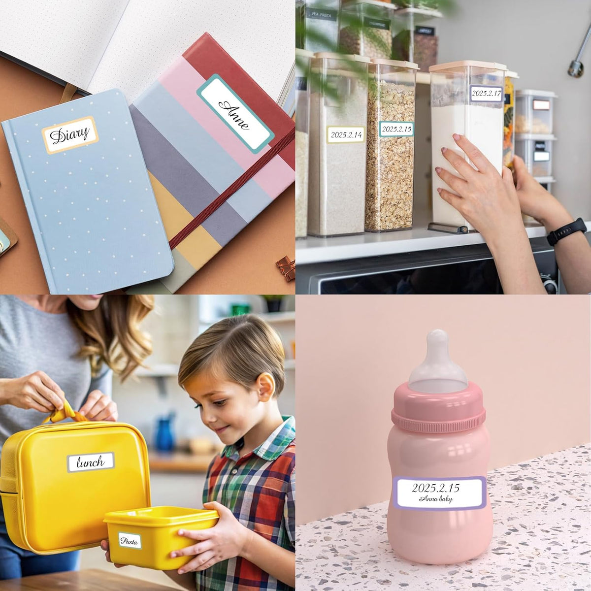 STARLIBOO Removable Labels, Removable Colored Labels Stickers, Self-Adhesive Rectangular Stickers