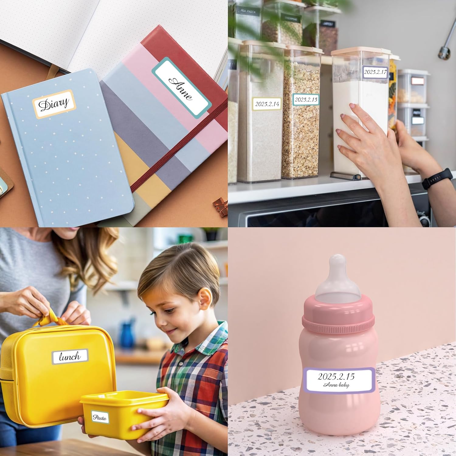 STARLIBOO Removable Labels, Removable Colored Labels Stickers, Self-Adhesive Rectangular Stickers