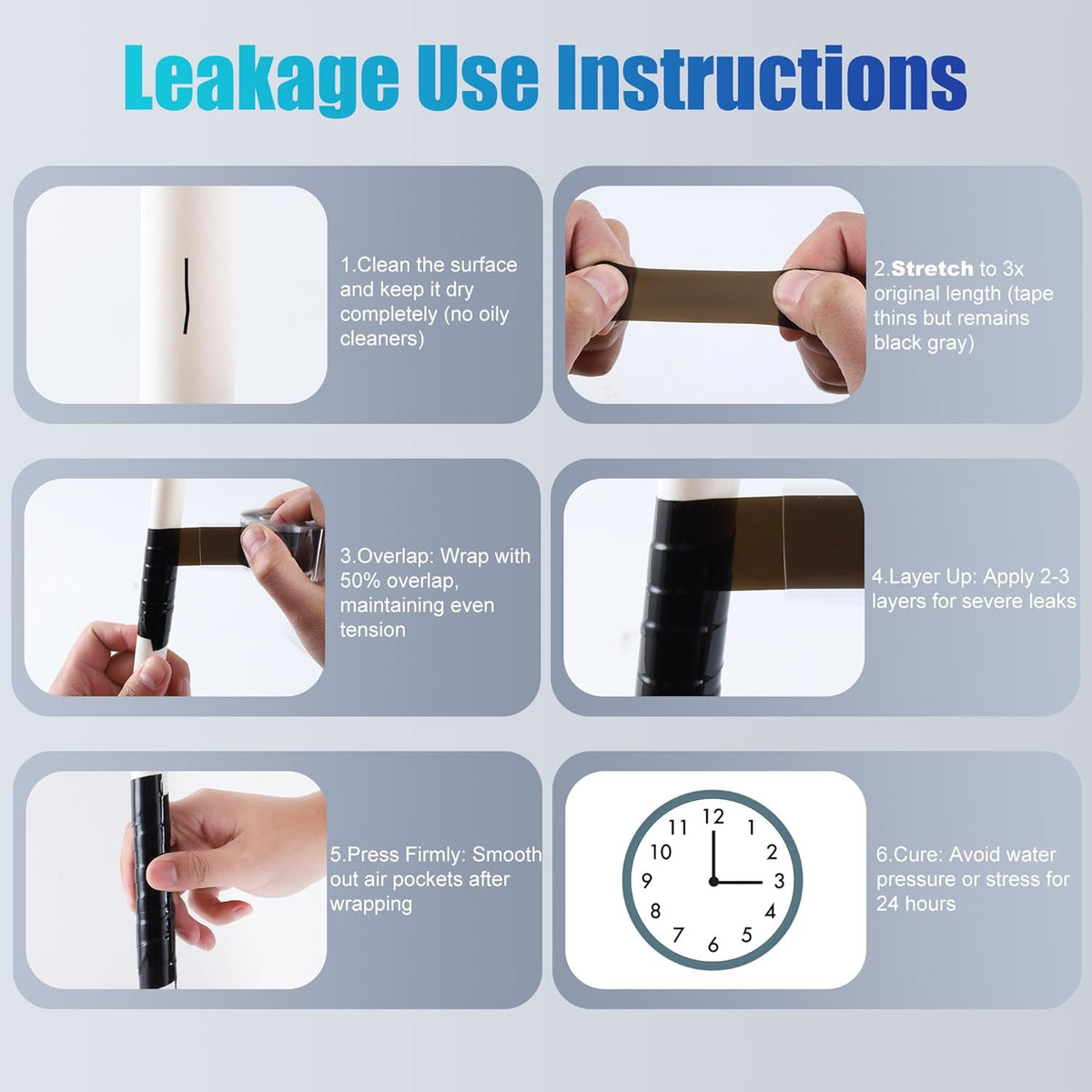 Lichamp Seal Self Fusing Silicone Tape, 1 Inch x 10 Feet x 10 Rolls, Total 100 Feet for Plumbing