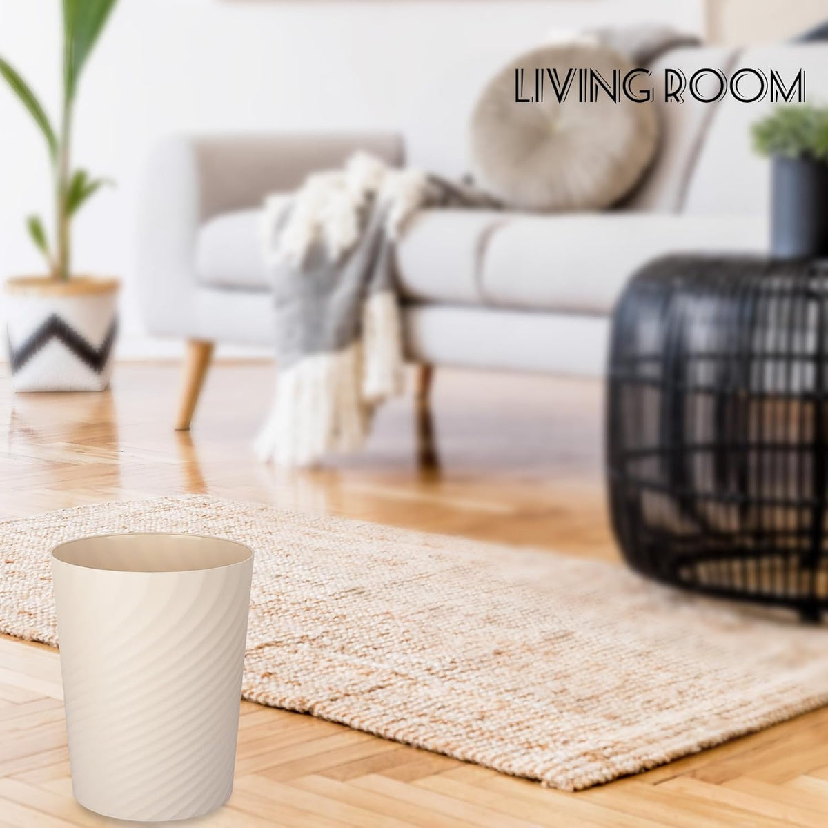UUJOLY Plastic Small Trash Can Wastebasket, Garbage Container Basket for Bathrooms, Laundry Room