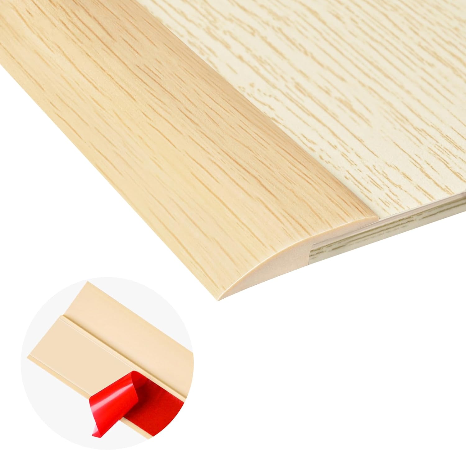 20Ft Carpet Floor Transition Strip, Self Adhesive Floor Edging Trim Strip, PVC Threshold Cover for