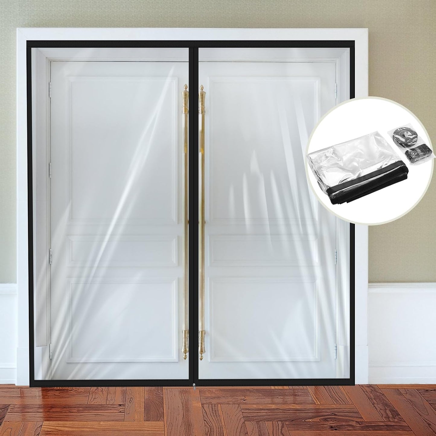 Amylove Zipper 72 x 80 Inch Dust Barrier Door Kit Construction Door Barrier 6 x 6.7 ft Reusable