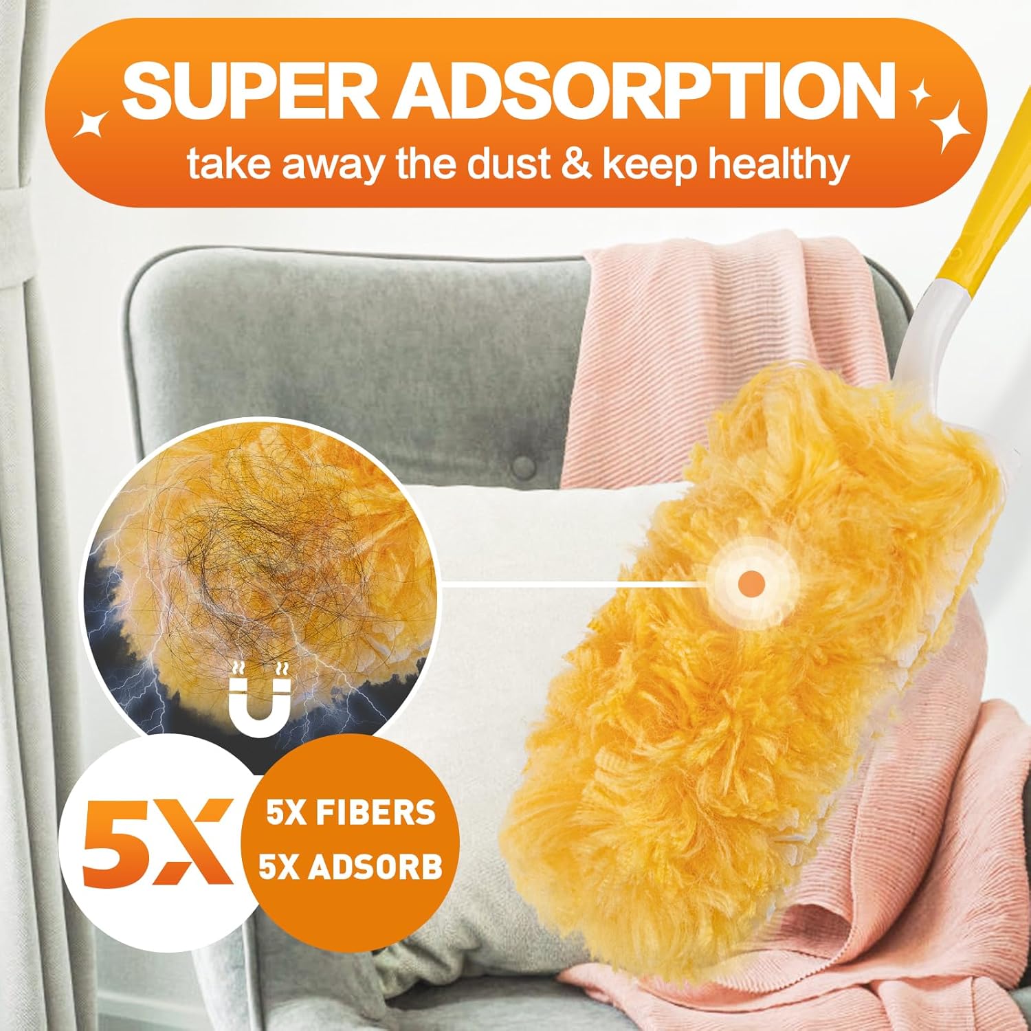 Heavy Duty Duster Refills, Disposable Dusters Kit for Cleaning Dusting Furniture Blind Ceiling Fan