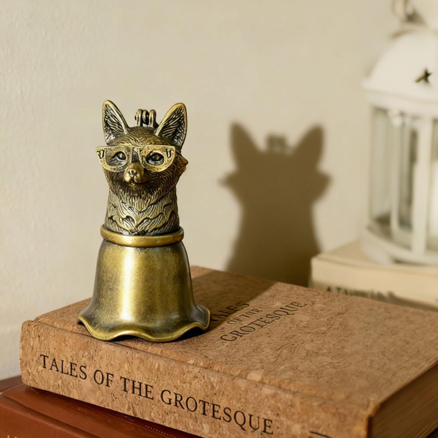 Professor Fox Candle Snuffer - Dr. Rusty Ponder with Glasses, Vintage Gunmetal Flame Extinguisher