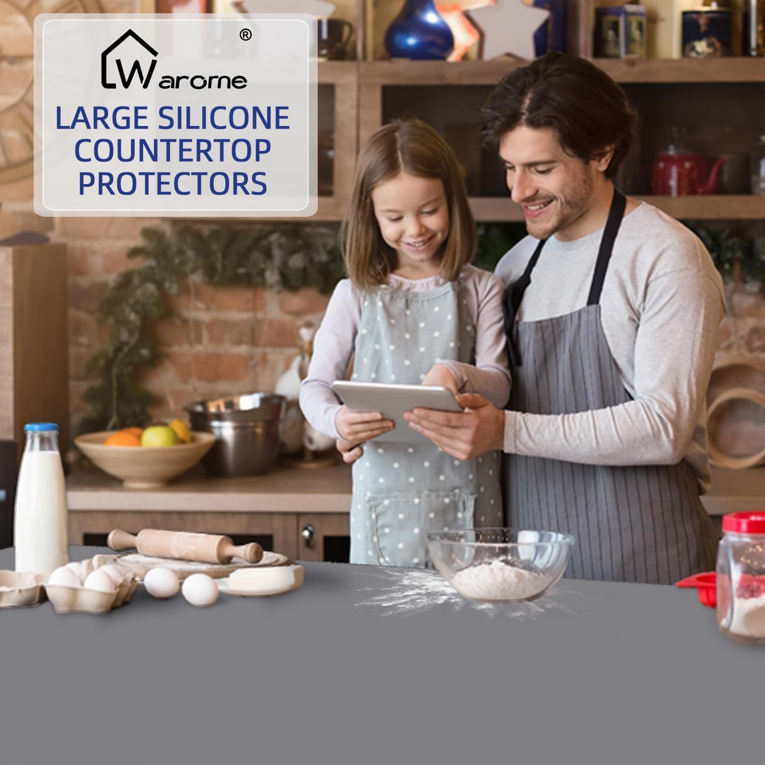 Warome Silicone Mat,78.7”x 23.6” Heat Resistant Mats for Countertop,Extra Large Countertop