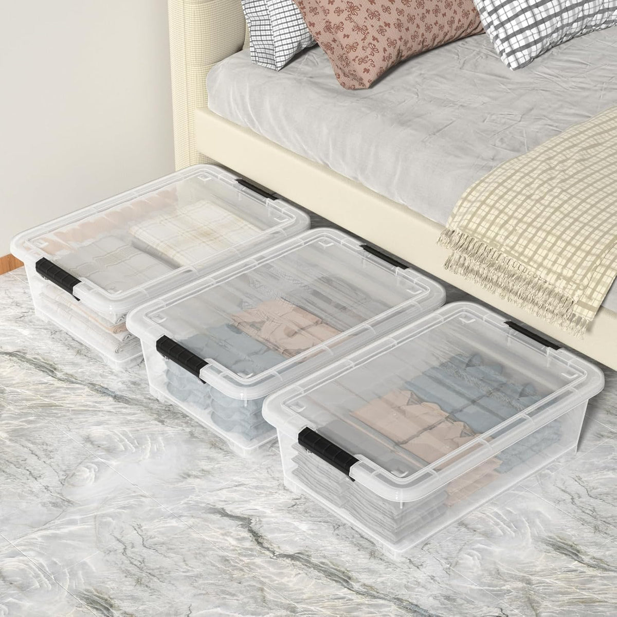 20L Under Bed Storage Containers, Closet Organizers and Storage Bins, Under Bed Storage Box with