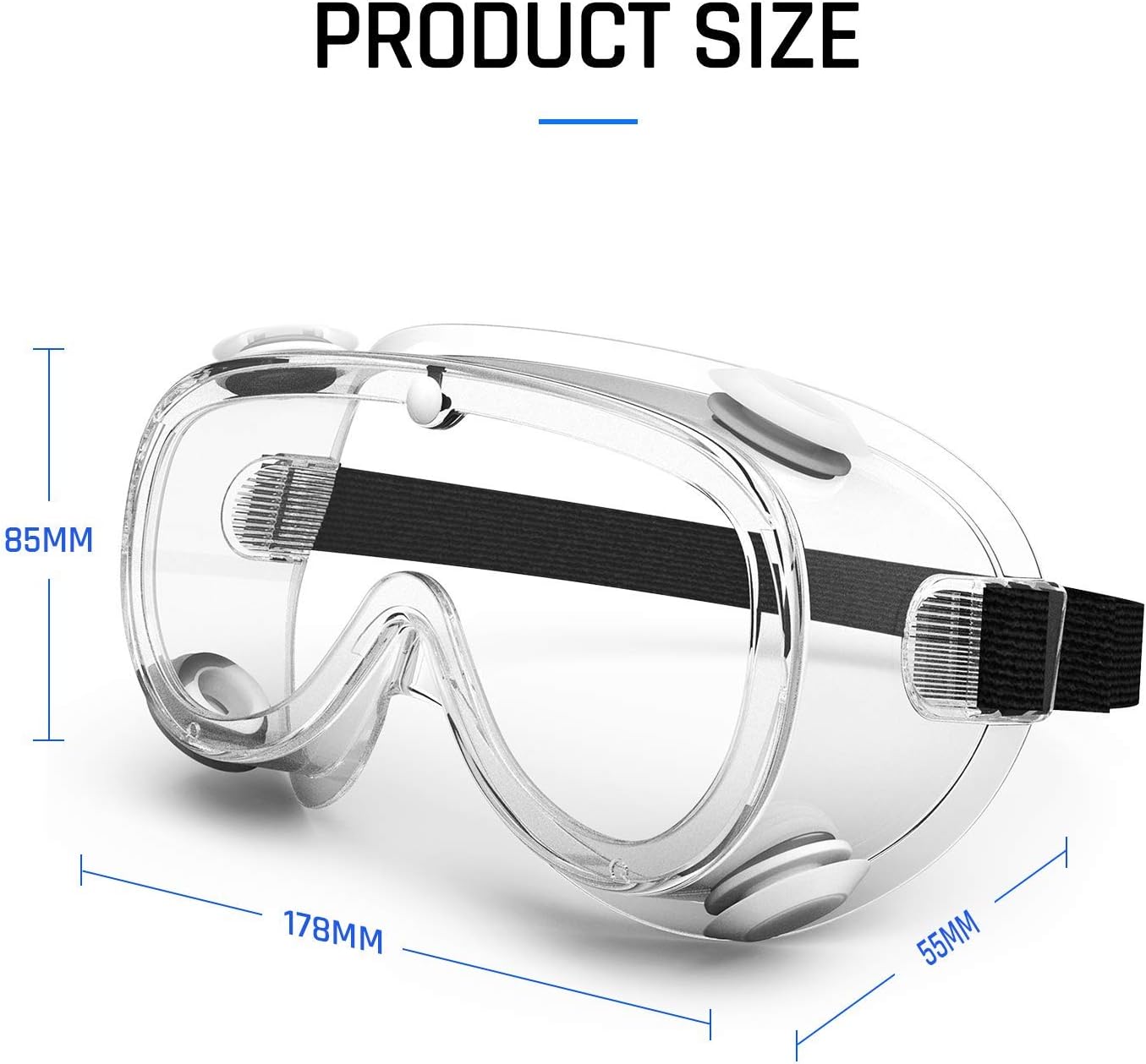 Safety Goggles Medical Goggles Fit Over Eyeglasses Anti-Fog Safety Glasses Clear Lab Goggles