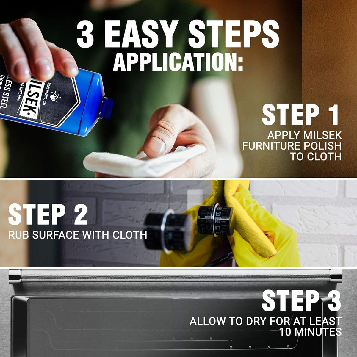 Milsek Stainless Steel Cleaner - Multipurpose Cleaning Supplies for Home and Kitchen Appliances