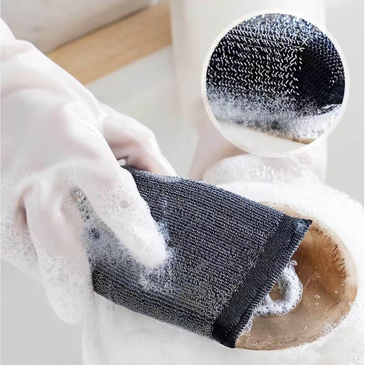 Steel Wool Scrubber Dish Sponges - Kitchen Scrubbing Pads Pot Scrubber for Kitchen Non Scratch