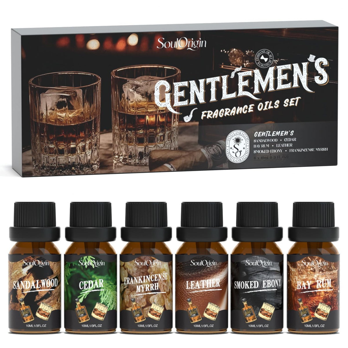 Gentleman Fragrance Oils Set, Essential Oil for Diffuser, Diffuser Oil, Use for Soap Candle Making