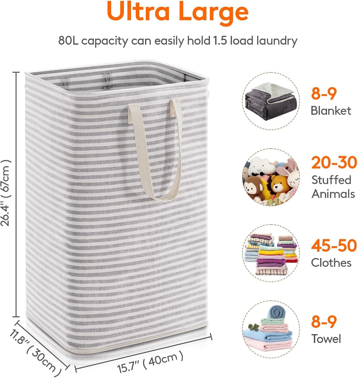 Lifewit Laundry Hamper Large Collapsible Laundry Basket, Freestanding Waterproof Clothes Hamper
