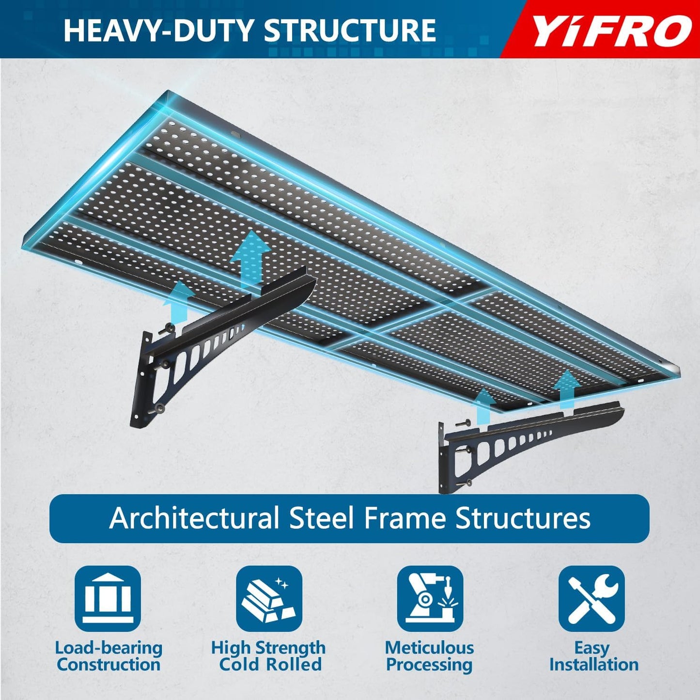 2-Pack 1.5x4ft Heavy Duty Garage Wall Shelving, 500 lbs Load Capacity, Garage Shelving Wall