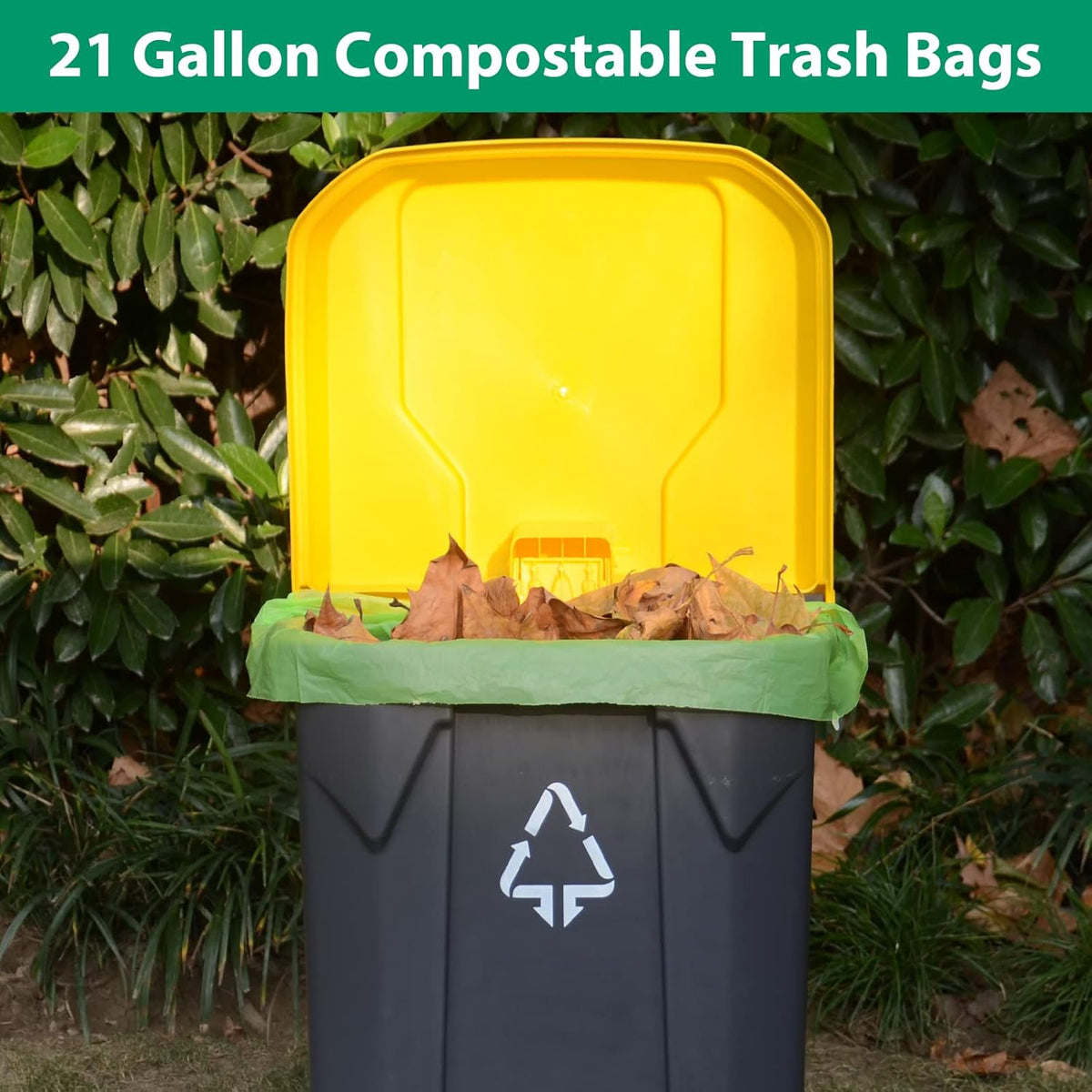 GreFusion Compostable Trash Bags 21 gallon,20 Count,Extra Thick 1.28 Mills,Fits13-25 gallon trash