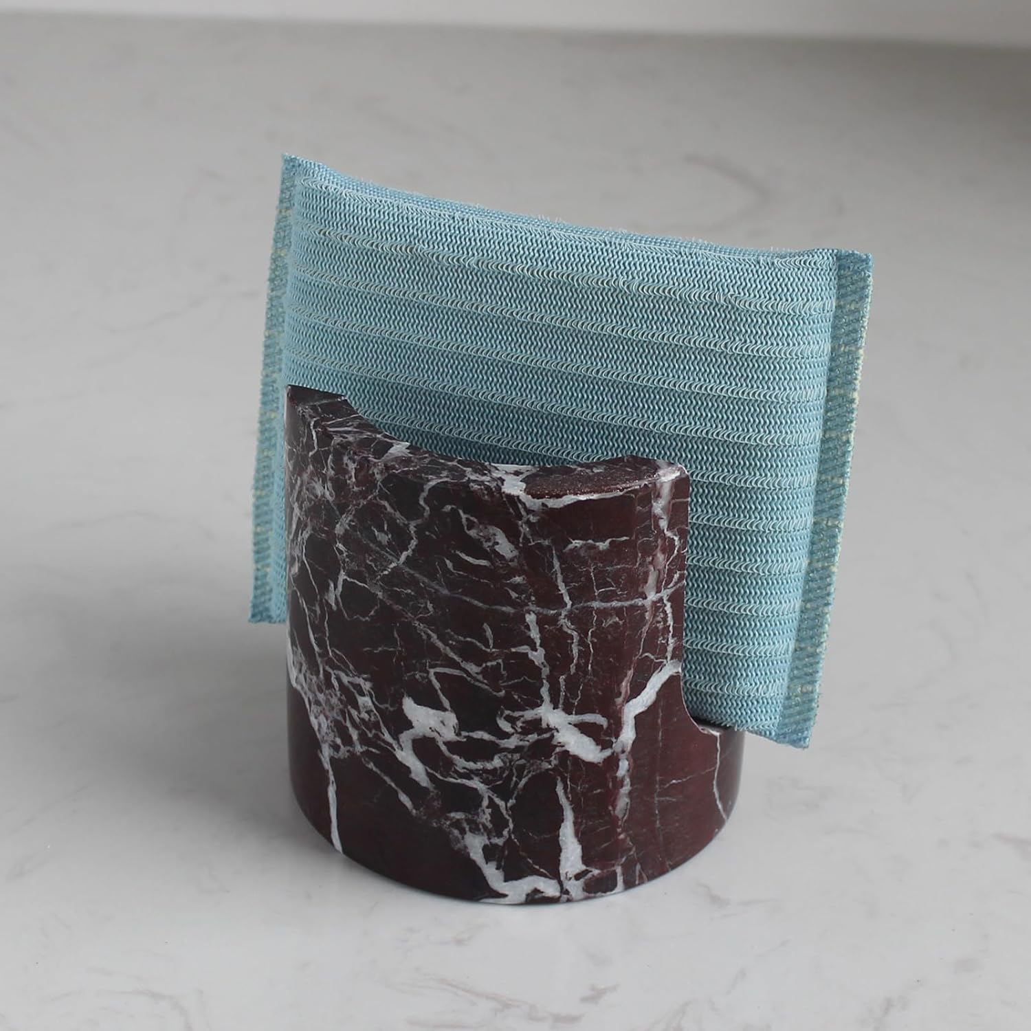 Natural Rosa Levanto Marble Sponge Holder for Kitchen Counter, Drying Rack, Sponge Caddy for Sink