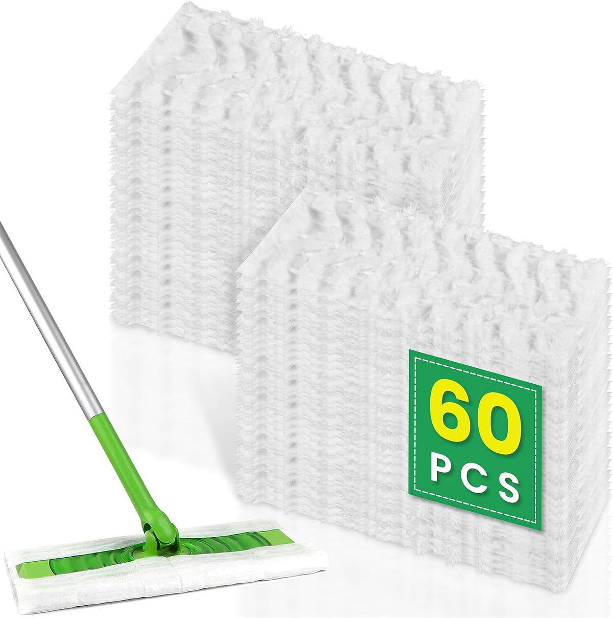 60 Count Dry Sweeping Cloths Compatible with Swiffer Sweeper Heavy Duty Pet Pads Refills Cleaning
