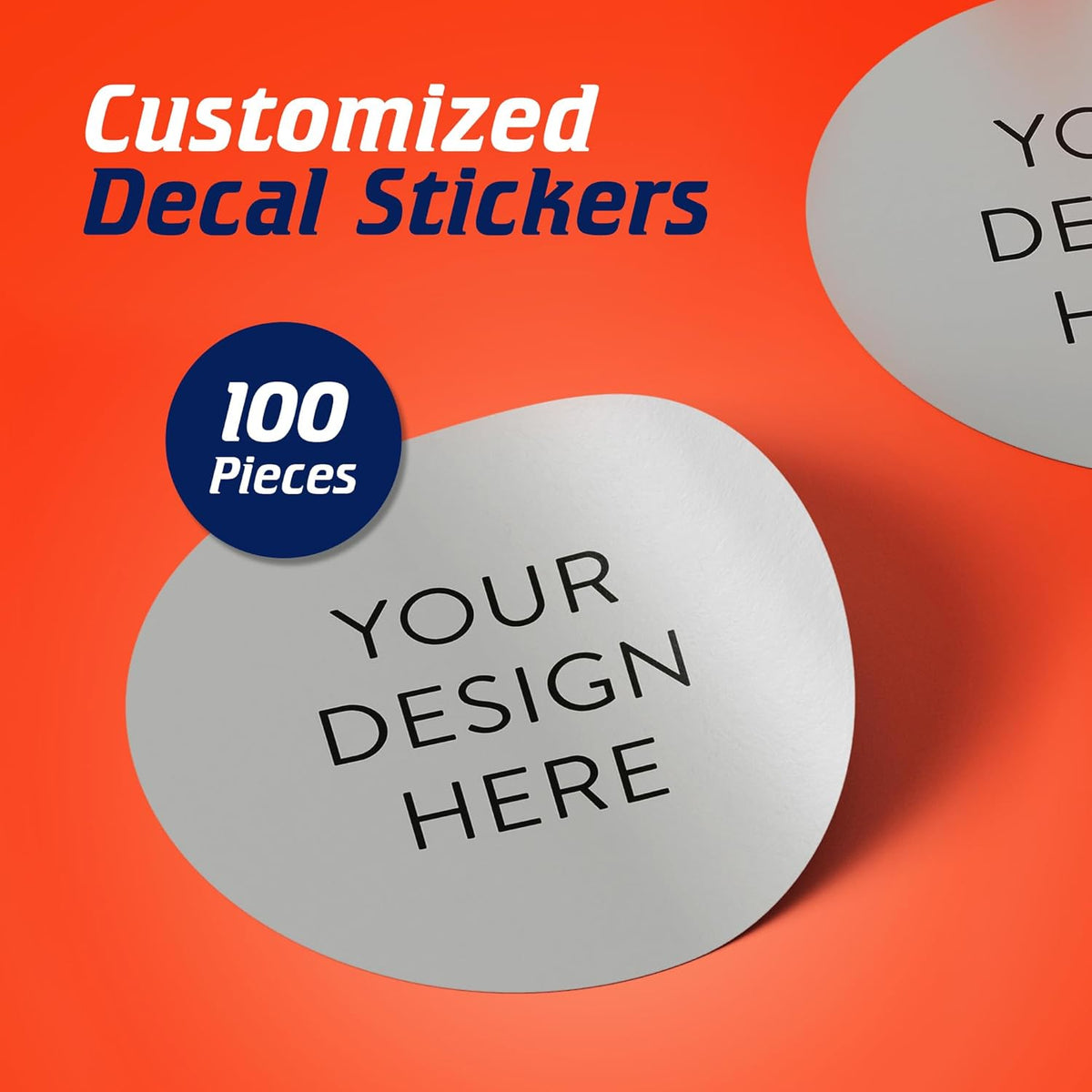 100 Custom Vinyl Stickers - Upload Your own Image, Text, Design, Logo - Personalized Logo Labels