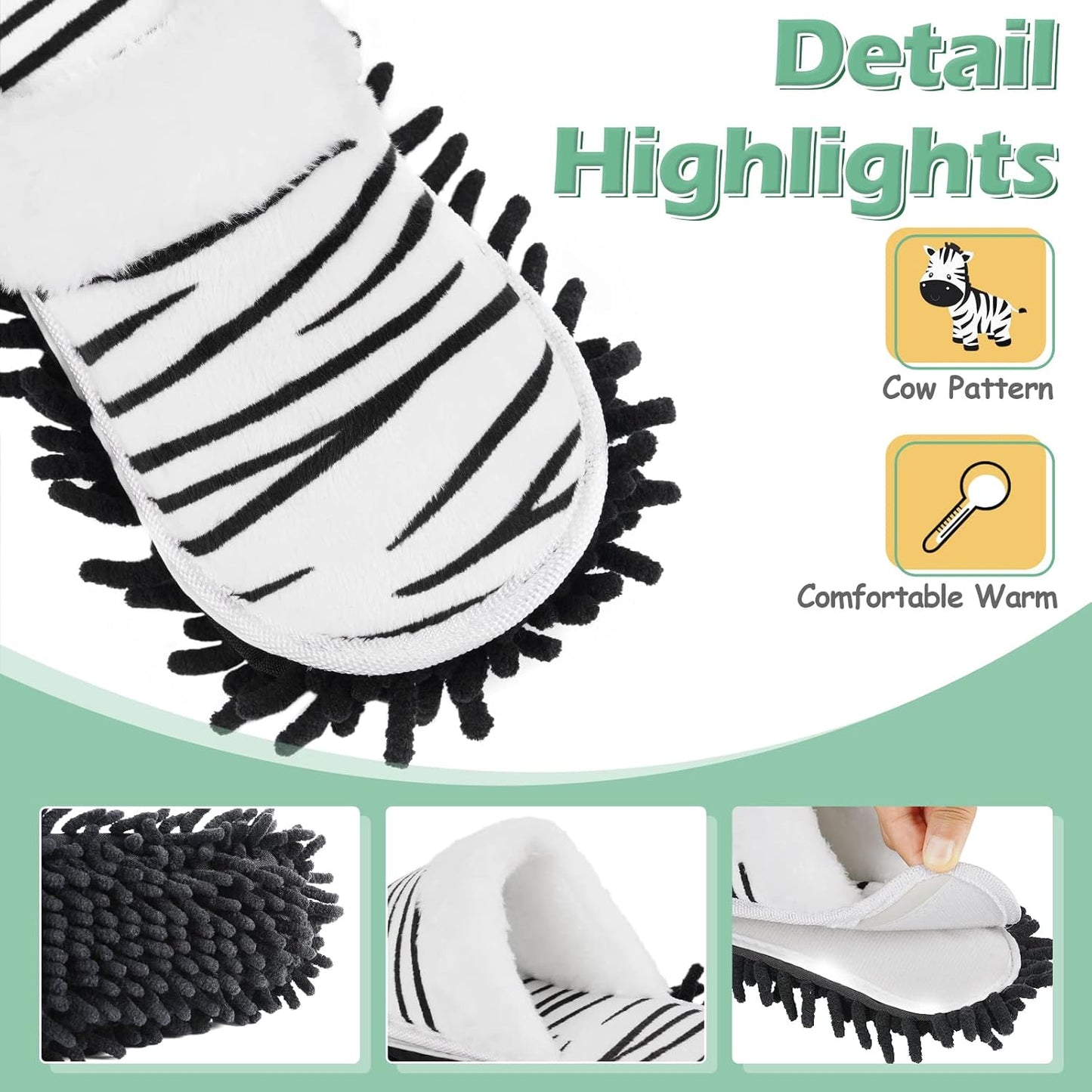 Microfiber Floor Mop Slippers House Dust Cleaning Tool Detachable Washable Shoes for Kitchen House