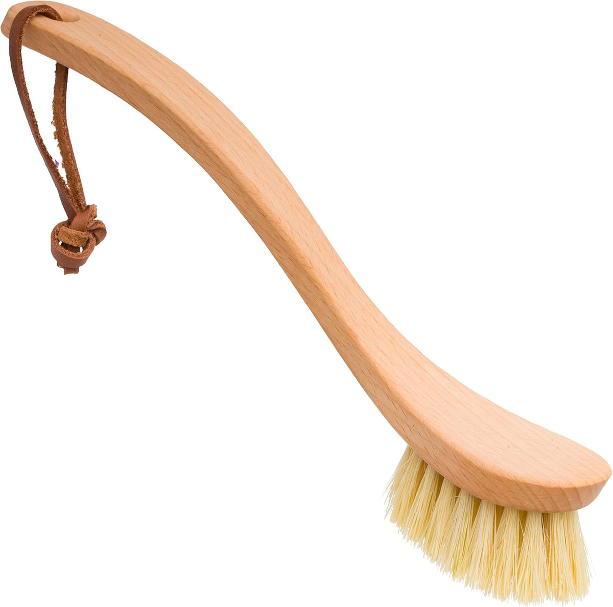 Redecker Curved Dish Brush, Strong Natural Tampico Fiber Bristles, Ergonomic Design with Oiled