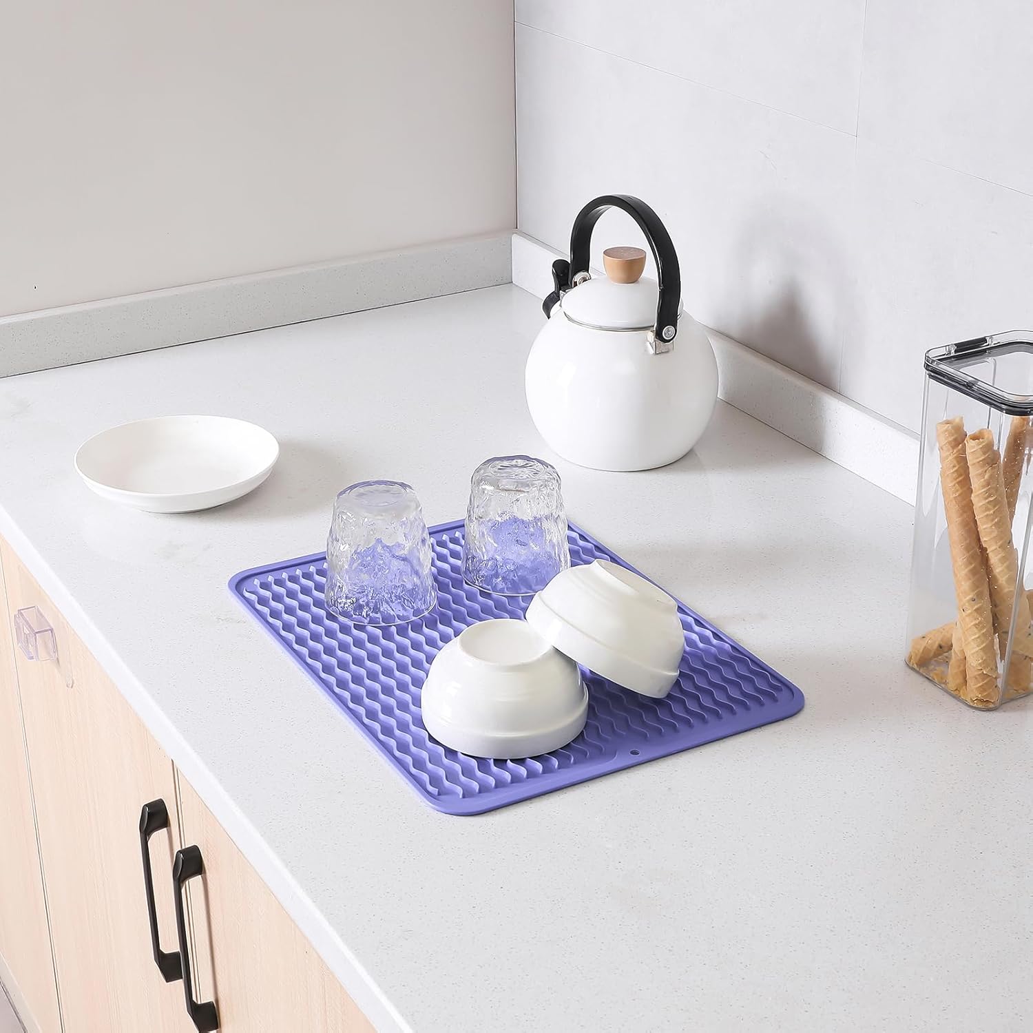 Silicone Dish Drying Mat for Multiple Usage,Easy clean,Eco-friendly,Heat-resistant Silicone Mat for