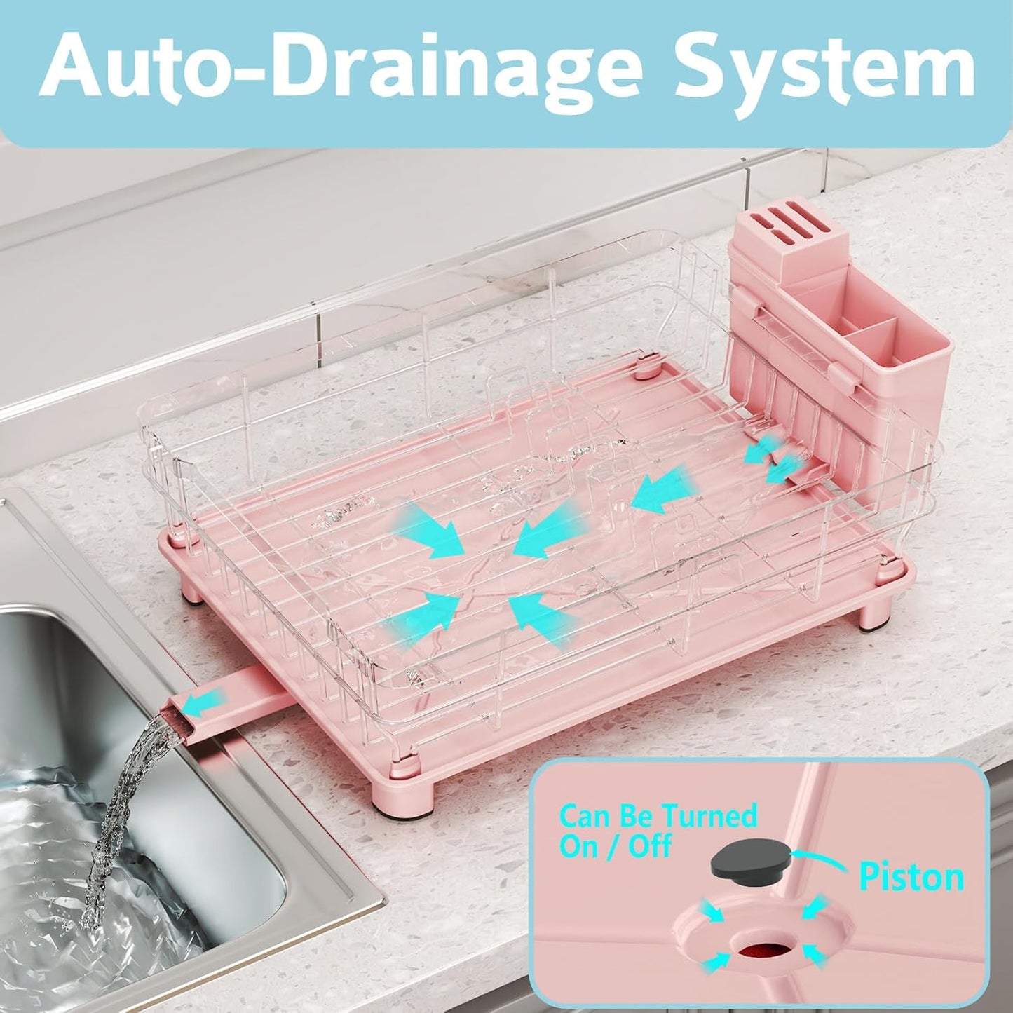 Dish Drying Rack - Space Saving Dish Rack - Dish Racks for Kitchen Counter with