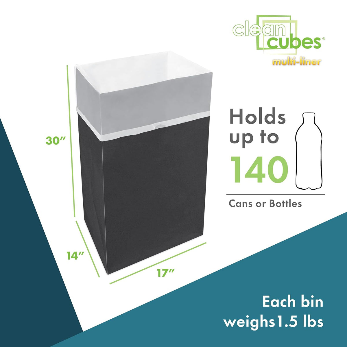30 Gallon Disposable Pop-Up Trash Cans (3-Pack, Multi-Liner) with Fitted Bags – Foldable Garbage &
