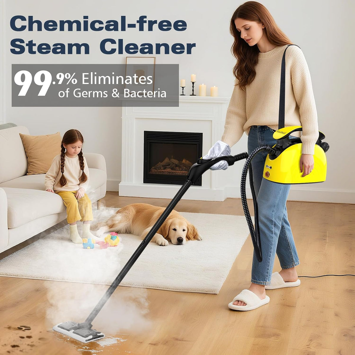 Steam Cleaner, Multipurpose Powerful Steamer with 21 Accessories, 248°F High-Temperature Steam for