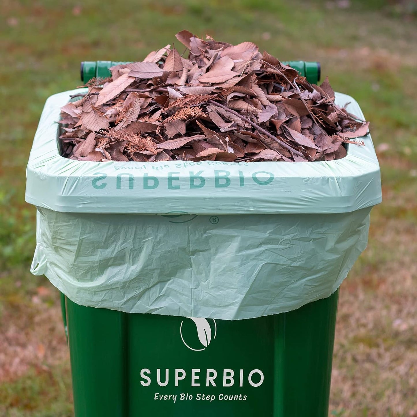 SUPERBIO 55 Gallon Compostable Yard Waste Bags, Lawn & Leaf Bags, Heavy Duty Extra Thick 1.57 Mil