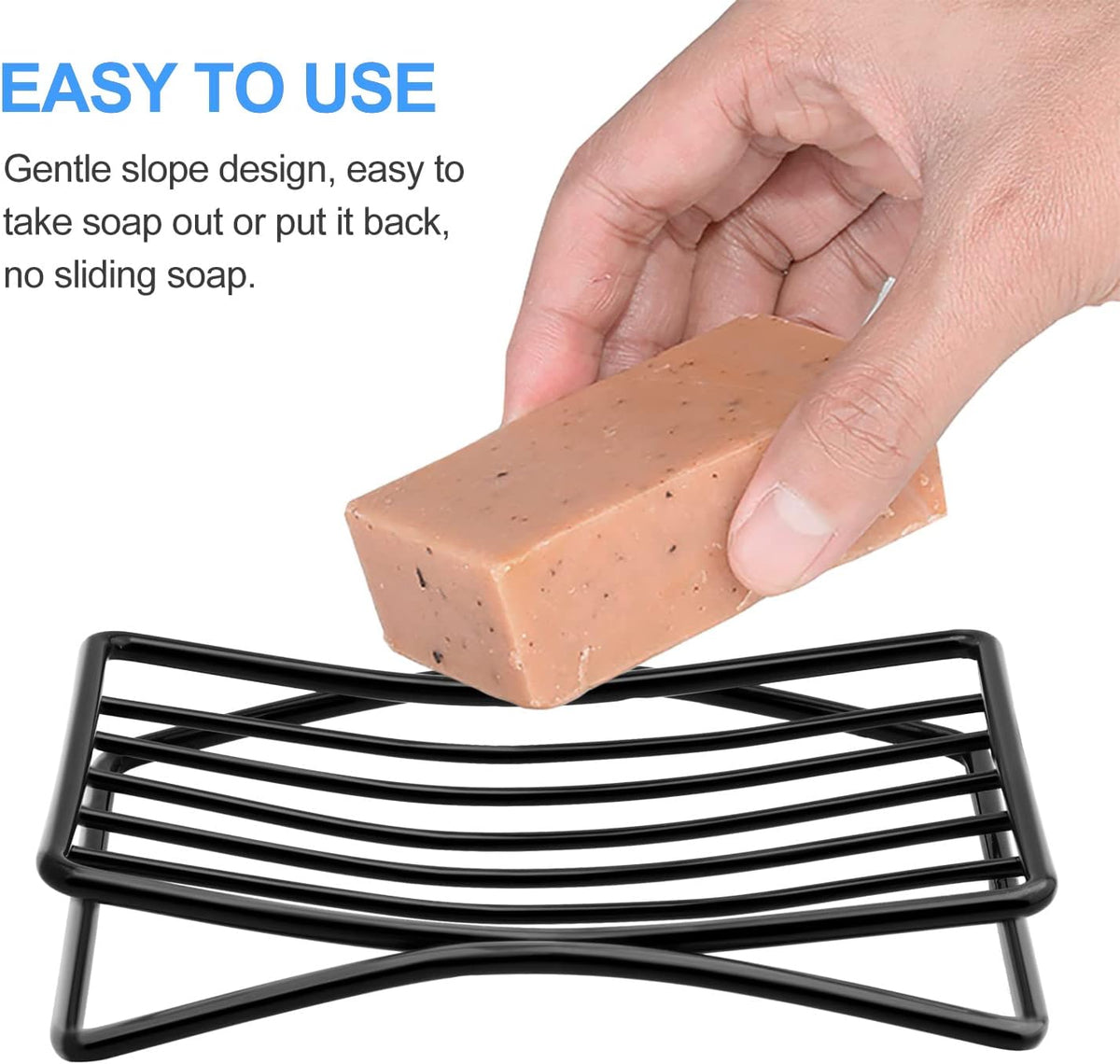Soap Dish Bar Soap Holder for Shower Bathroom, Stainless Steel Self-draining Sponge Holder for