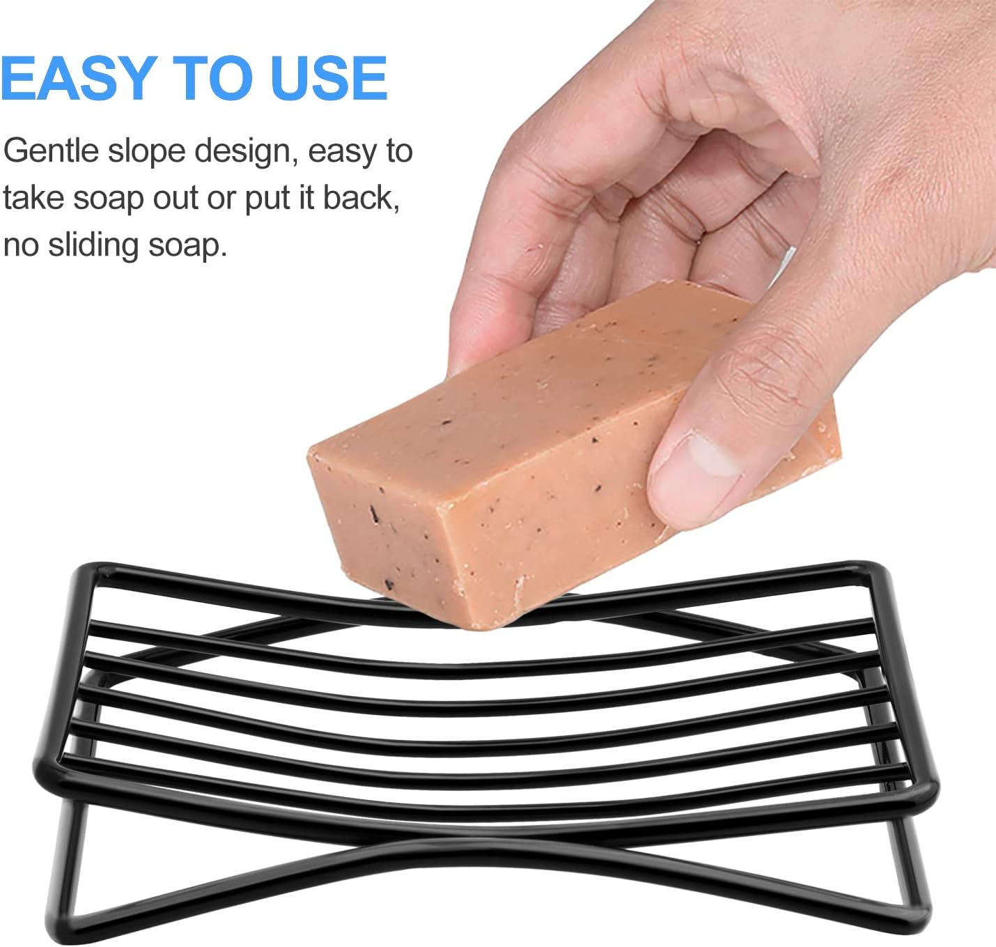 Soap Dish Bar Soap Holder for Shower Bathroom, Stainless Steel Self-draining Sponge Holder for