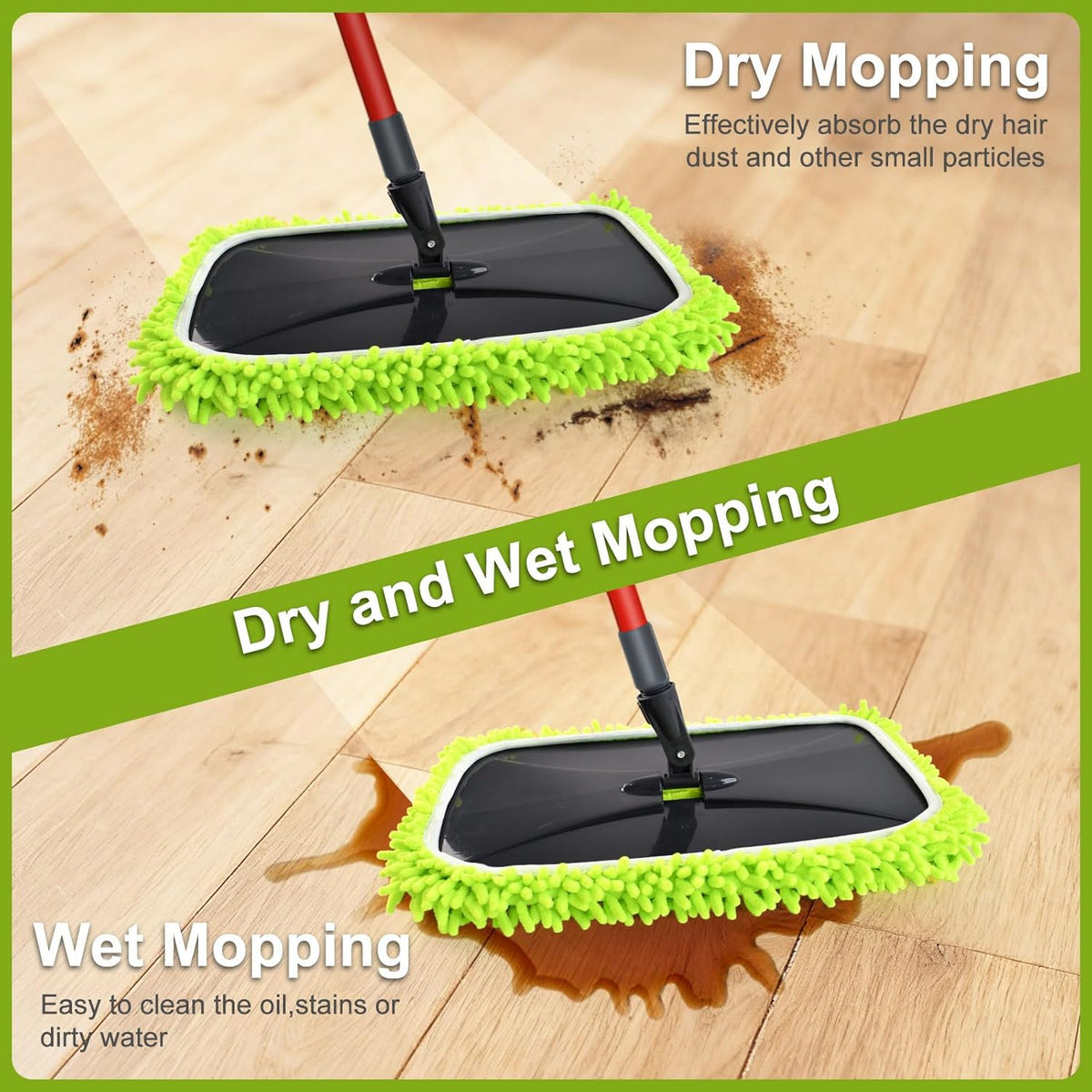Mops for Floor Cleaning, Dust Mop for Hardwood Floors, Extra Large Floor Mop with Extendable Handle