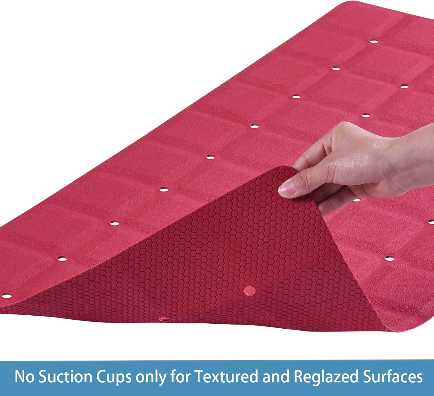 Foldable Silicone Bathtub Mat: Jumbo Size Heavy Duty Safety Bath Mat for Tub Without Suction Cups