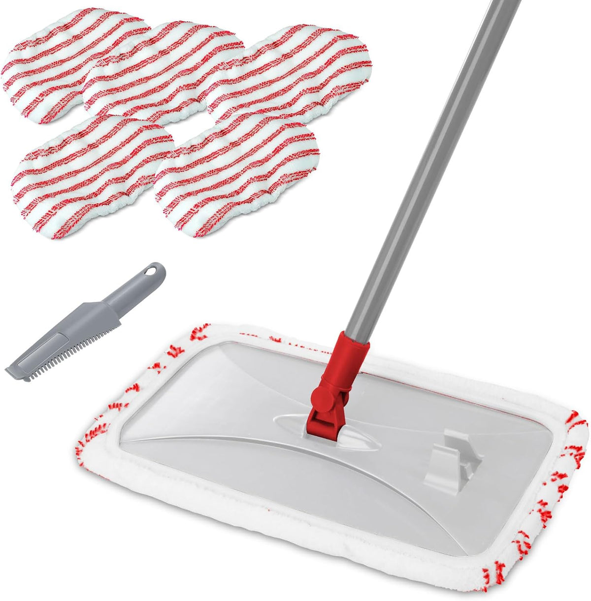 Masthome Extra Large Microfiber Mop for Floor Cleaning, 16“ Flat Mop with 5 Pad for Wet & Dry Use