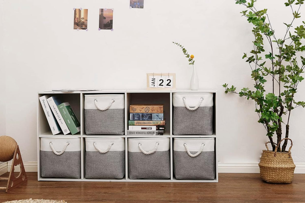 Cube Storage Bins, Collapsible Fabric Cube Storage Bin, 11 Inch Cube Storage Bins with Handles