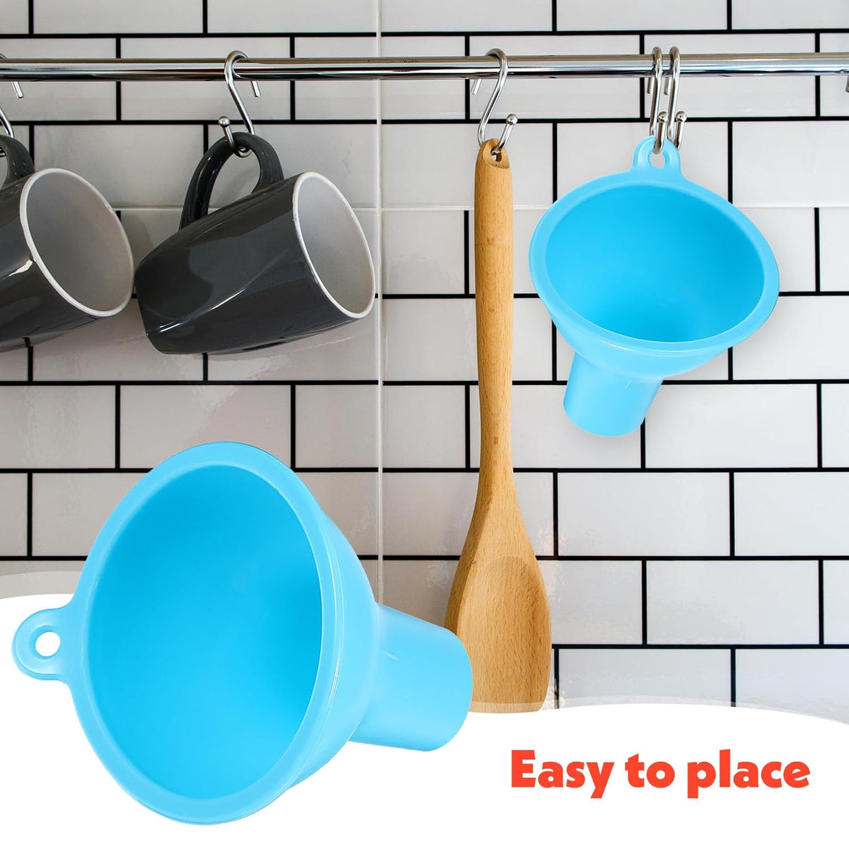 4Pcs Funnels for Kitchen Use Filling Bottles Silicone Funnel Wide Mouth Funnel Multi Color Flexible