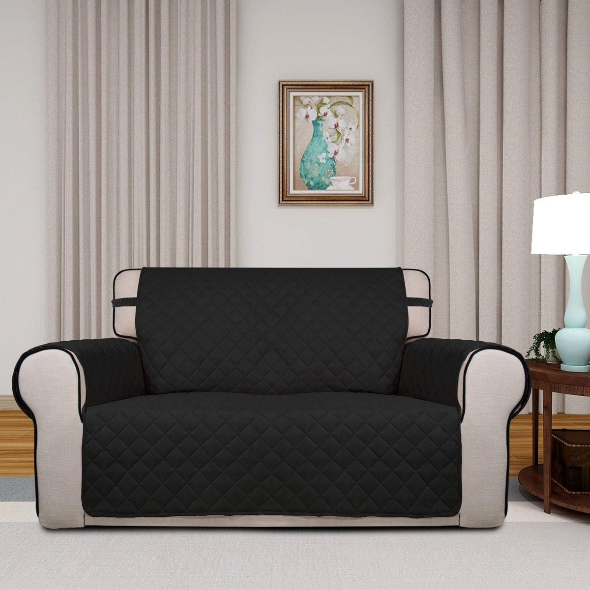 PureFit Reversible Quilted Sofa Cover, Water Resistant Slipcover Furniture Protector, Washable