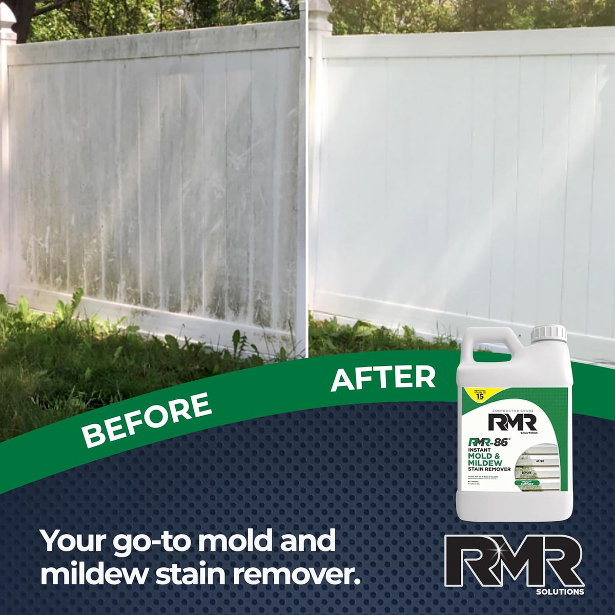 RMR-86 Instant Mold Stain and Mildew Stain Remover Spray - Scrub Free Formula, 2.5 Gallon (320 Fl