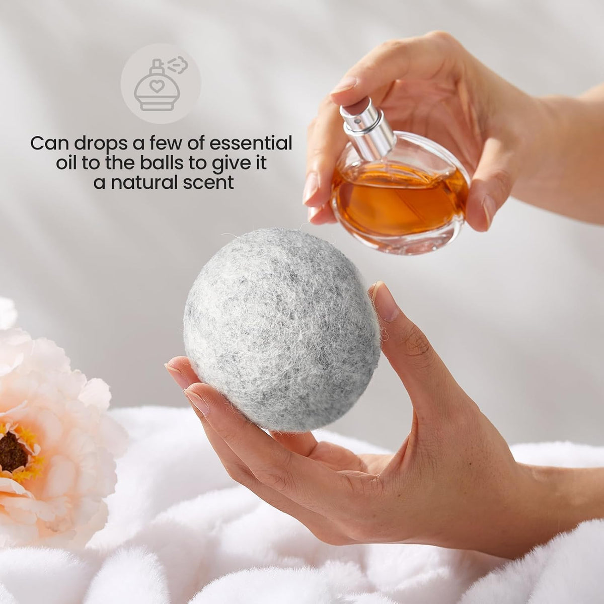 Kenning 26 Pieces Wool Dryer Balls Set, 24 Reusable Dryer Balls with 2 Muslin Bags Fabric Softener