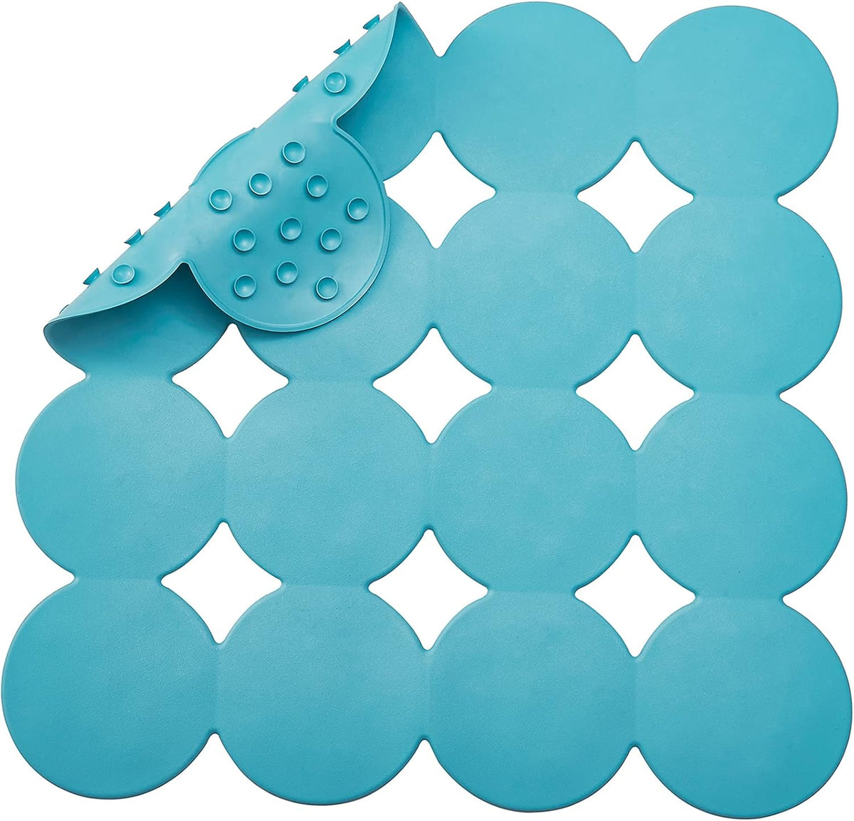 Square Shower Mat Nonslip - Rubber Bathtub Mat with Suction Cups for Inside Shower Bathroom Floor