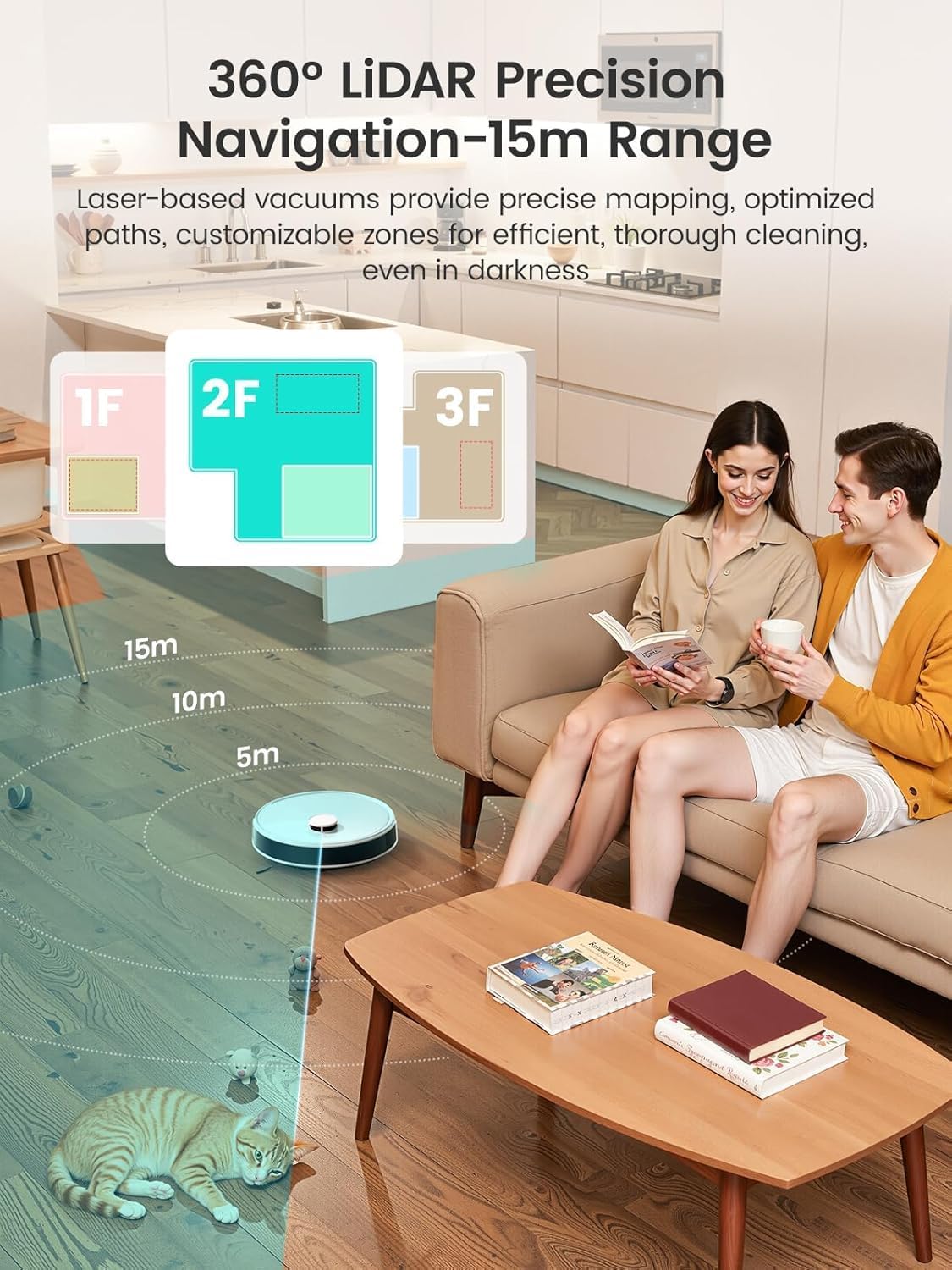 Lefant Robot Vacuum, M3 Robot Vacuum and Mop, 10000Pa Suction, Anti-Tangle Brushes, Dual Spinning