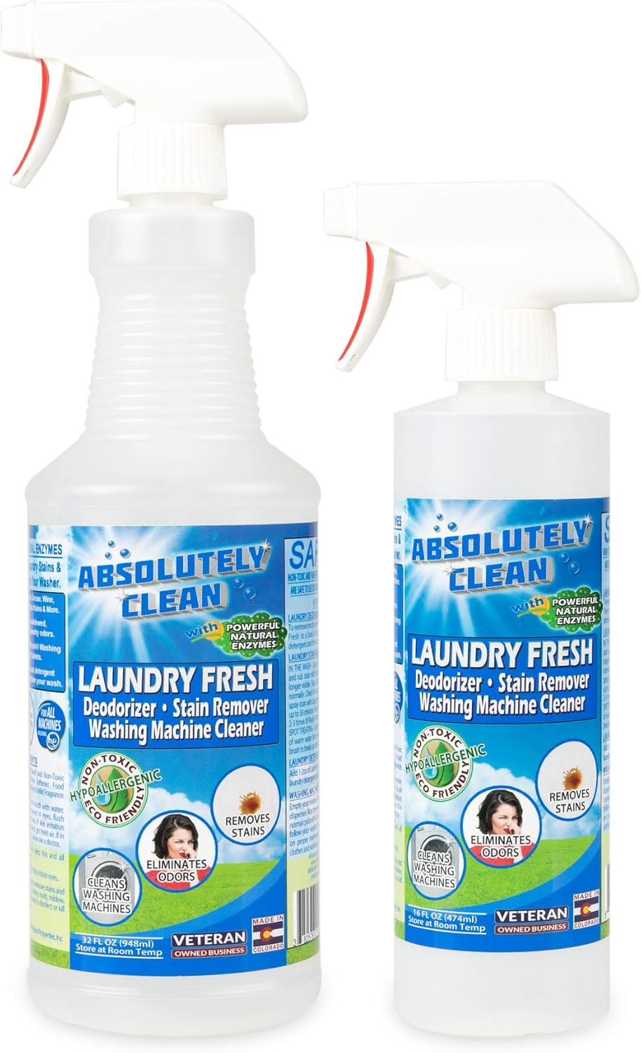 Absolutely Clean Amazing Laundry detergent liquid Stain and Odor Remover, Naturally Based Formula