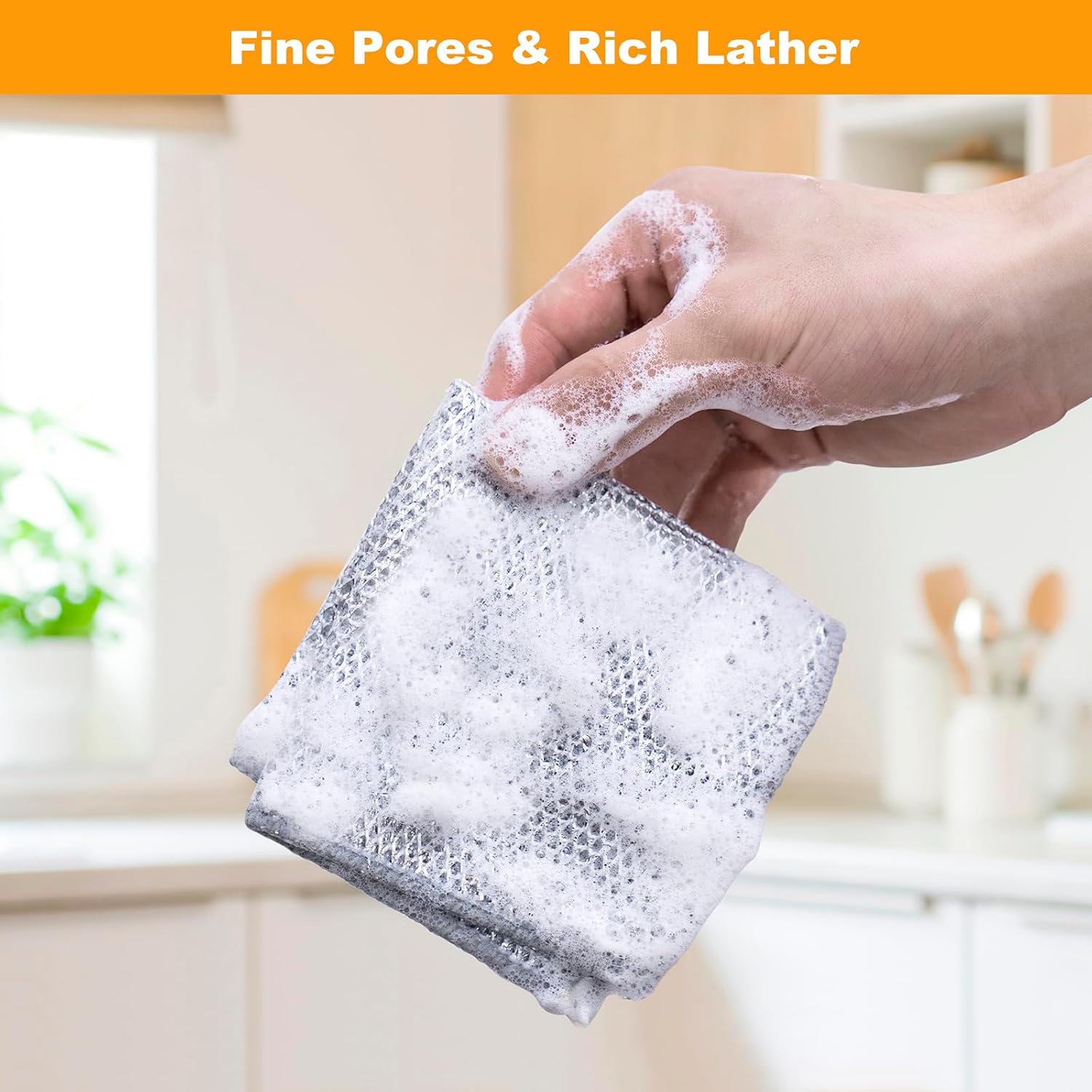Inkhut Non Scratch Wire Dishcloth, Multipurpose Wire Dishwashing Rag for Wet and Dry
