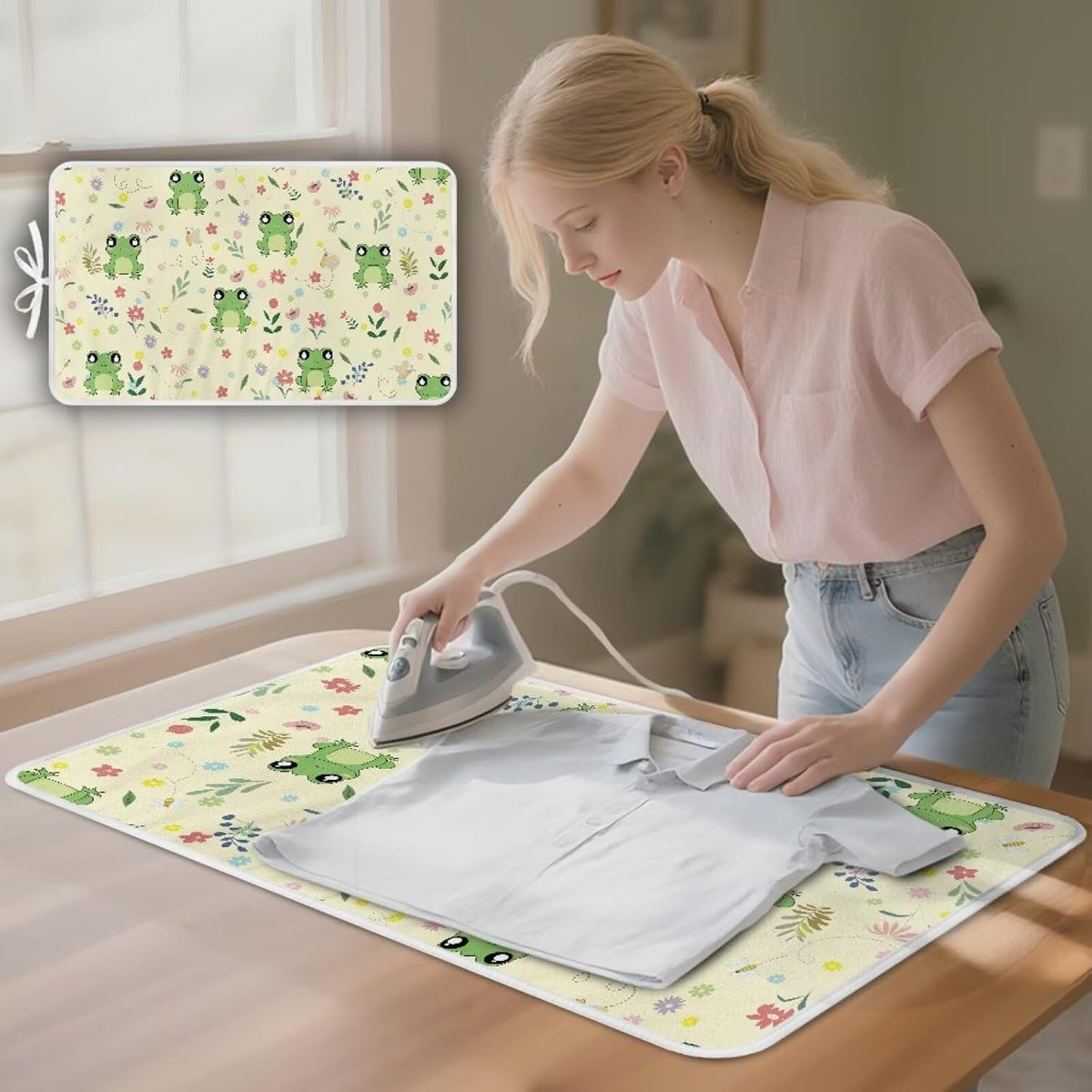 Ironing Mat Ironing Board Pad Heat Resistant, Portable, Quilting & Travel Blanket 32 x 16 Inch Cute